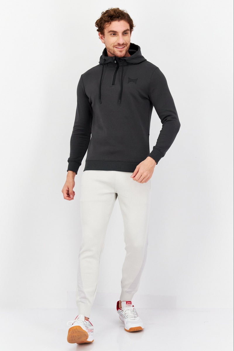 Men Sportswear Fit Outdoor Half Zip Sweatshirt, Dark Grey
