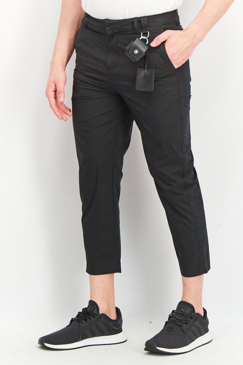 Men Regular Fit Solid Chino Pants, Black