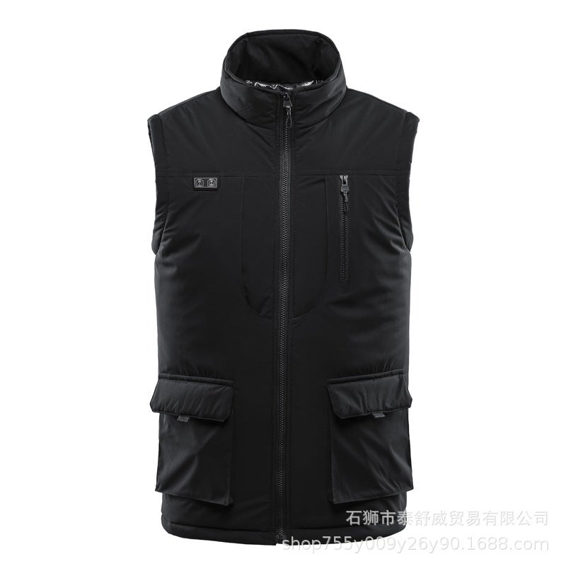 Mens Heated Vest Smart Thermal Workwear Black Black