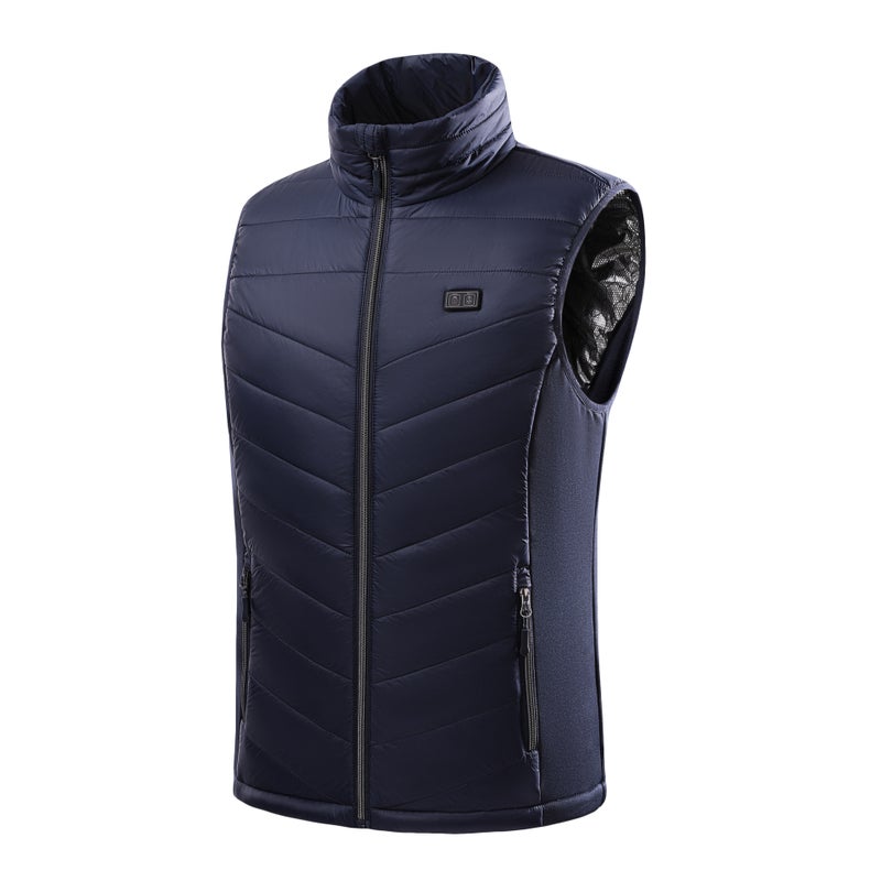 Smart Heated Vest 15-Zone Fiber Men USB Deep Blue-Fever in Zone 15