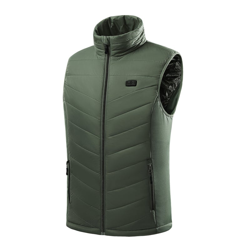 Smart Heated Vest 15-Zone Fiber Men USB Army Green-Zone 15 Fever