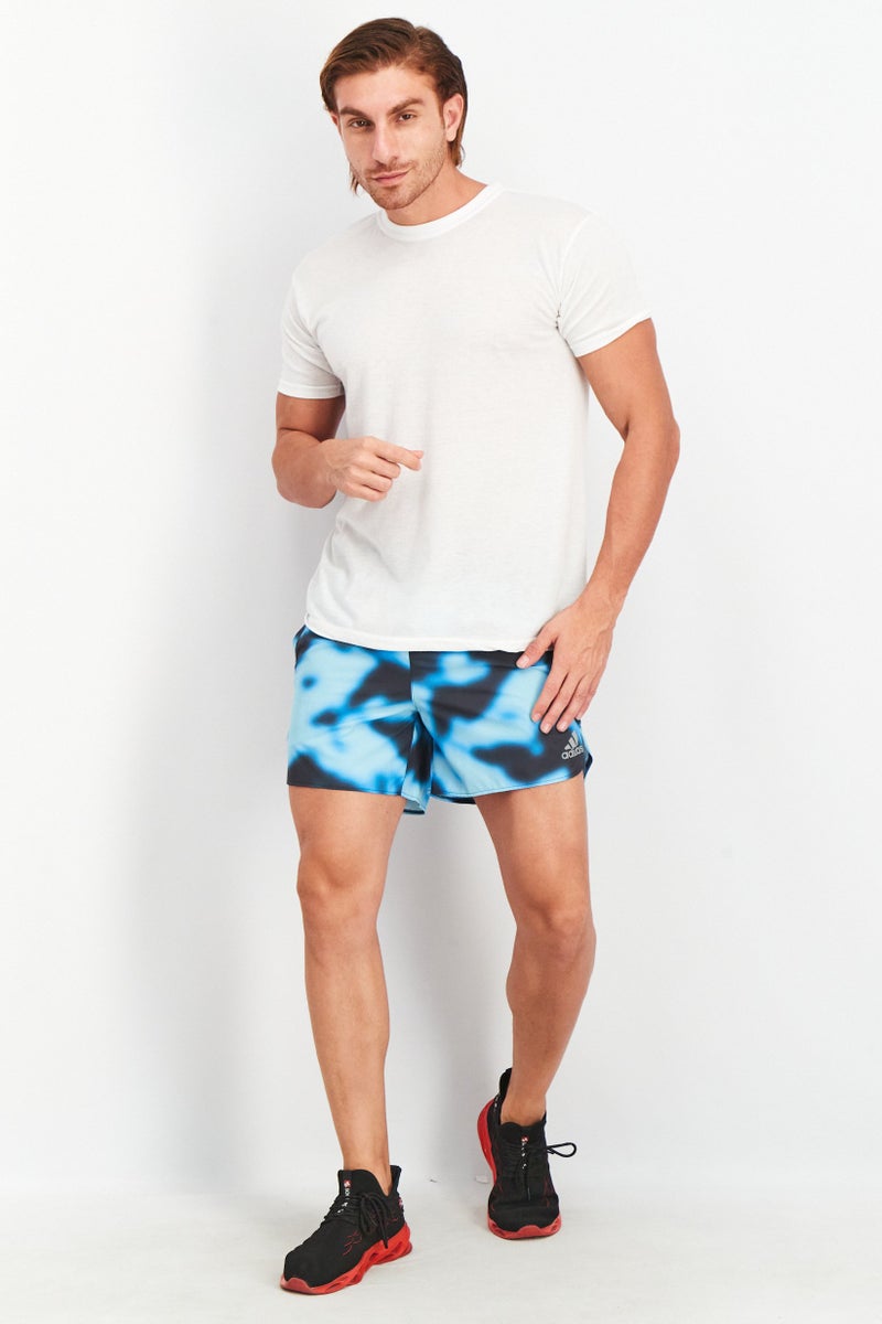 Men Sportswear Fit Brand Logo Pull On Shorts, Blue