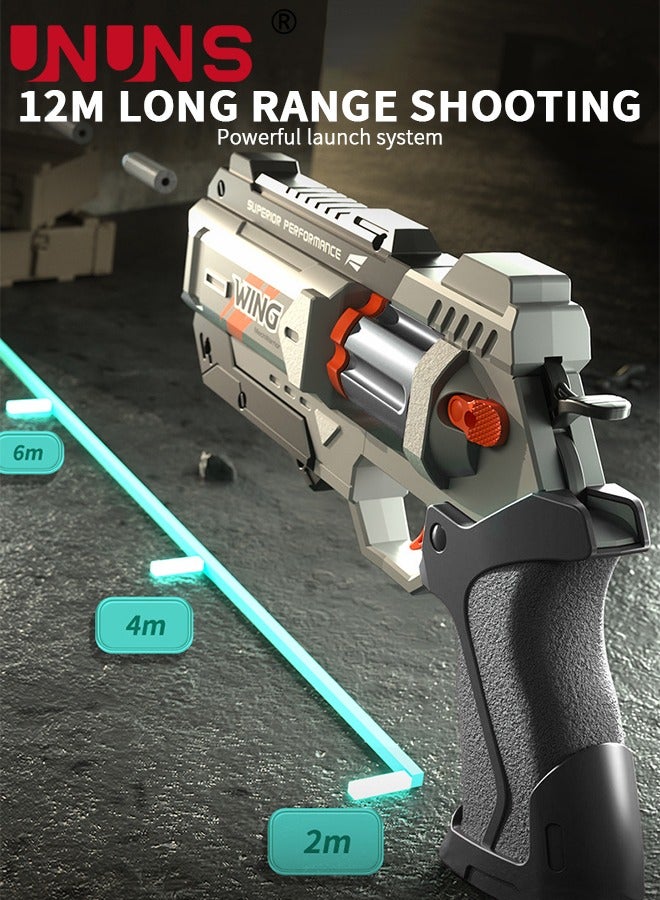 Toy Foam Blasters,Soft Bullet Toy Revolver,Nerf Gun Fun,Lever Action Nerf Gun,Morph Burst Mech Revolver,Pistol Gun Shooting Game For Kids' Education,Memorable Gifts For Boys Girls Teens Adults,White