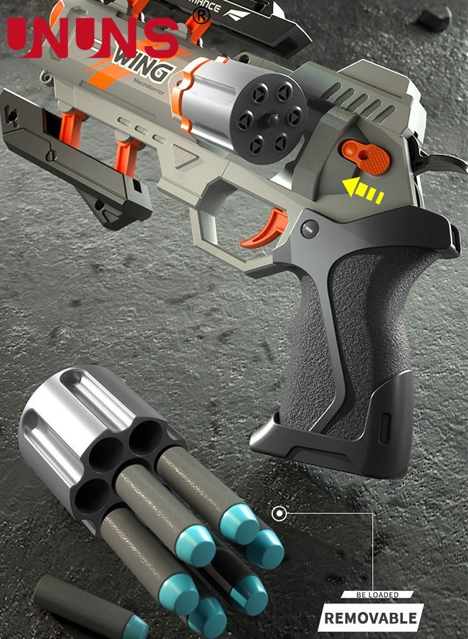Toy Foam Blasters,Soft Bullet Toy Revolver,Nerf Gun Fun,Lever Action Nerf Gun,Morph Burst Mech Revolver,Pistol Gun Shooting Game For Kids' Education,Memorable Gifts For Boys Girls Teens Adults,White