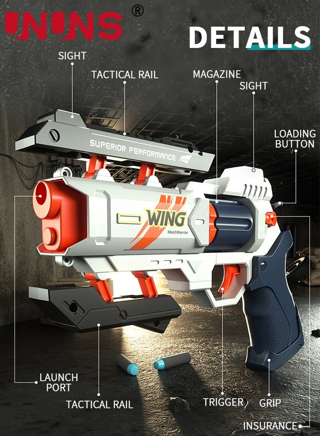 Toy Foam Blasters,Soft Bullet Toy Revolver,Nerf Gun Fun,Lever Action Nerf Gun,Morph Burst Mech Revolver,Pistol Gun Shooting Game For Kids' Education,Memorable Gifts For Boys Girls Teens Adults,White