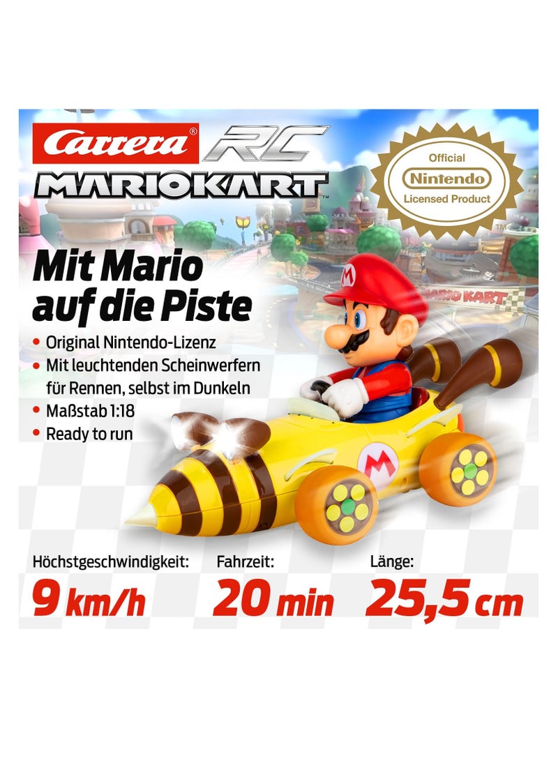 RC Mario Kart Bumble V, Mario Remote Controlled Car, Turbo Mushroom, Up to 9 km/h, Luminous Headlights, Interference-Free 2.4 GHz Radio Technology, from 6+, Action in the Living Room