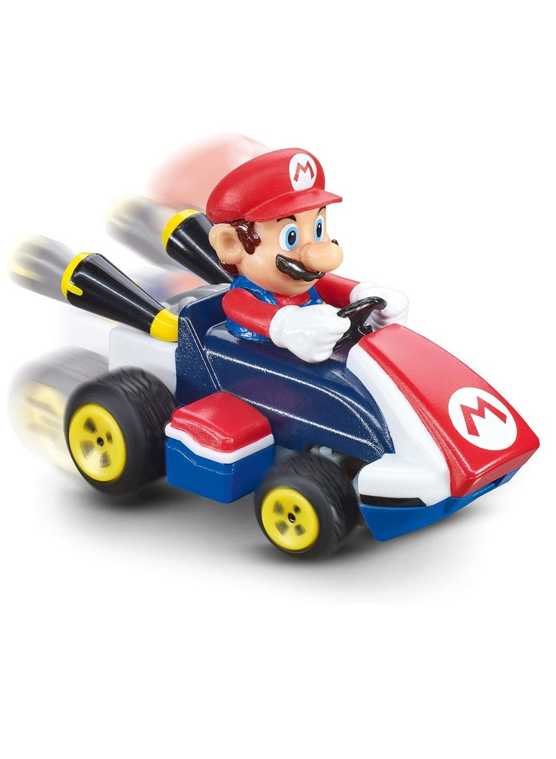 Mario Kart Mini RC Racing Kart 1:50 | Multicoloured | Plastic | Unisex | 2.4 GHz, Rechargeable Battery, Up to 7-Minute Run Time | Ages 6+