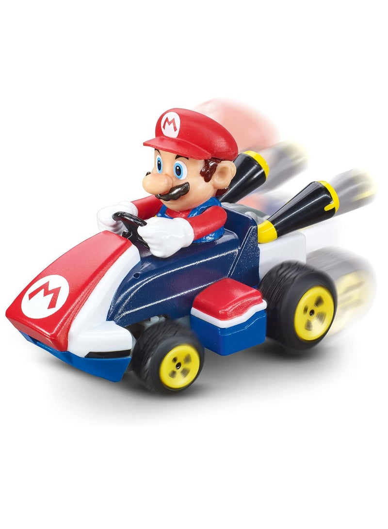 Mario Kart Mini RC Racing Kart 1:50 | Multicoloured | Plastic | Unisex | 2.4 GHz, Rechargeable Battery, Up to 7-Minute Run Time | Ages 6+