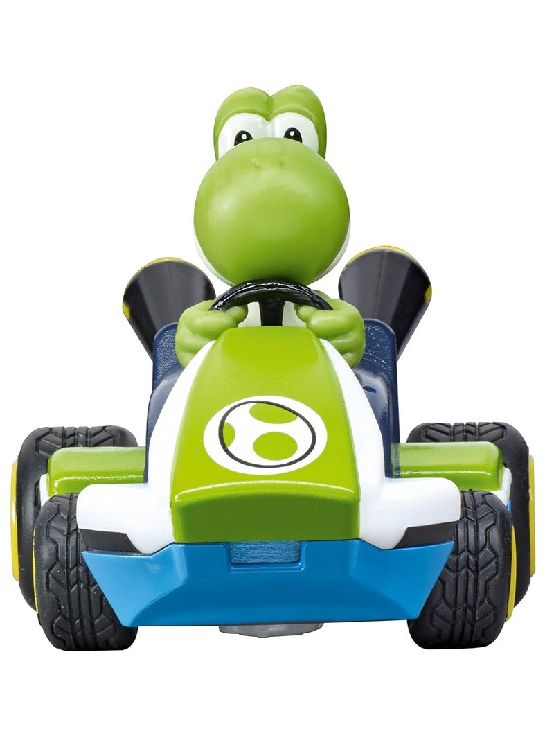 Mario Kart Mini RC Racing Kart - Yoshi Edition | 1:50 Scale, Green | Plastic | Unisex | 2.4 GHz, Rechargeable Battery, Up to 5 km/h | Ages 6+