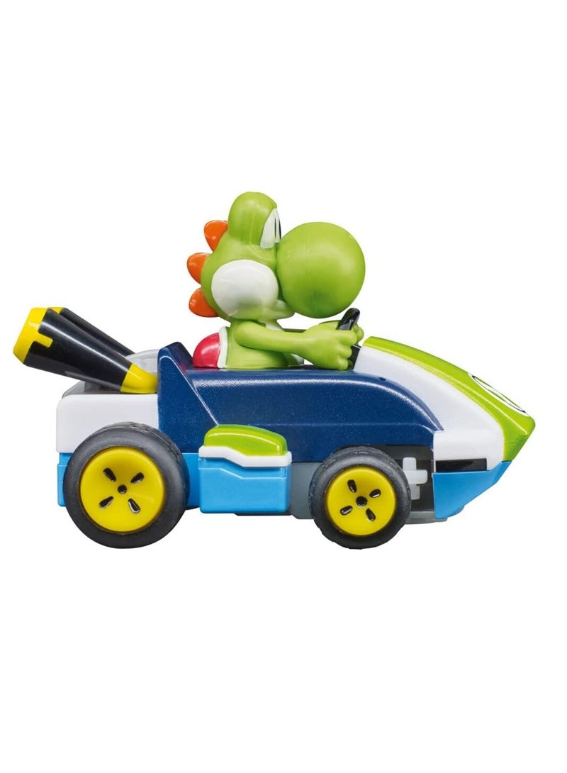 Mario Kart Mini RC Racing Kart - Yoshi Edition | 1:50 Scale, Green | Plastic | Unisex | 2.4 GHz, Rechargeable Battery, Up to 5 km/h | Ages 6+