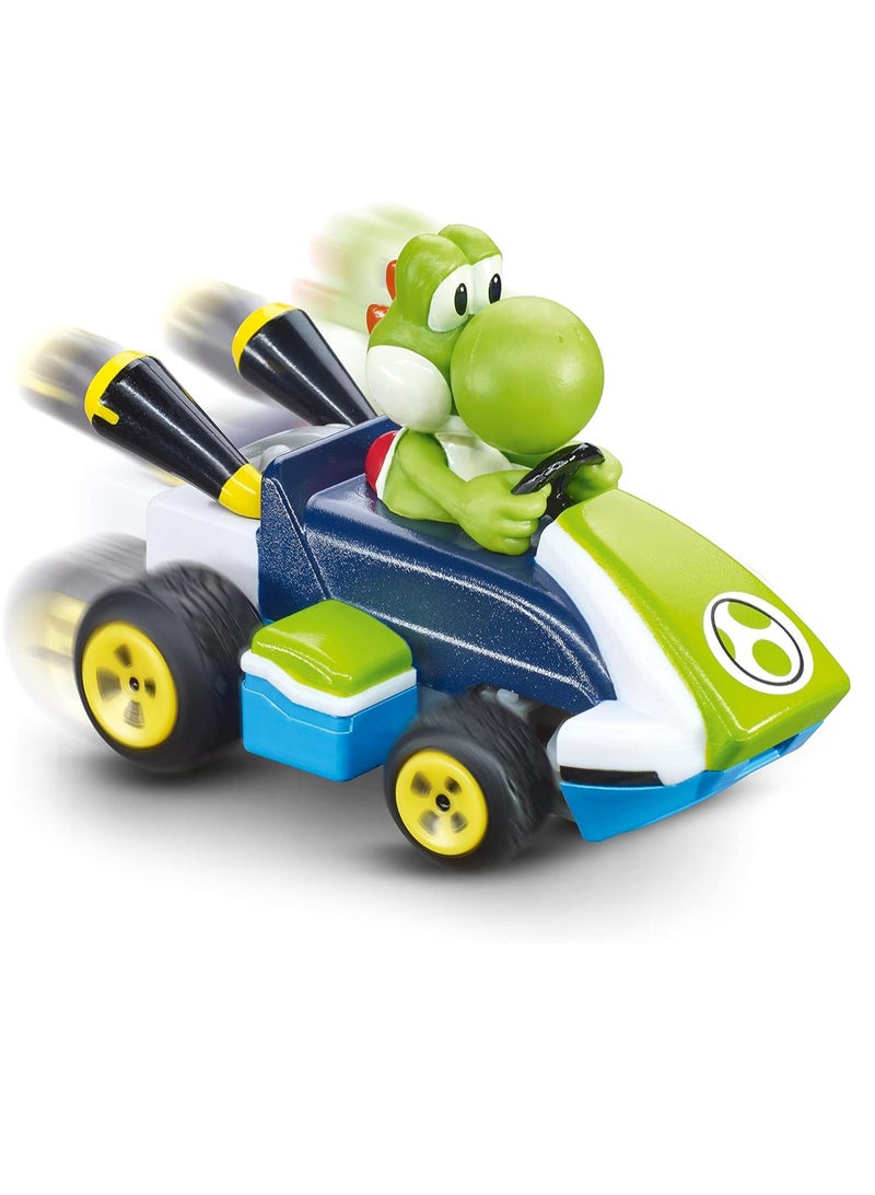 Mario Kart Mini RC Racing Kart - Yoshi Edition | 1:50 Scale, Green | Plastic | Unisex | 2.4 GHz, Rechargeable Battery, Up to 5 km/h | Ages 6+