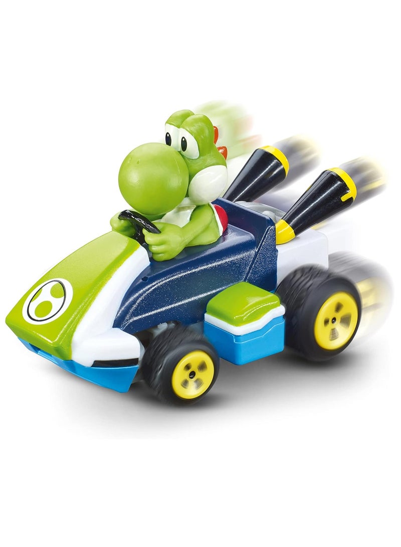 Mario Kart Mini RC Racing Kart - Yoshi Edition | 1:50 Scale, Green | Plastic | Unisex | 2.4 GHz, Rechargeable Battery, Up to 5 km/h | Ages 6+