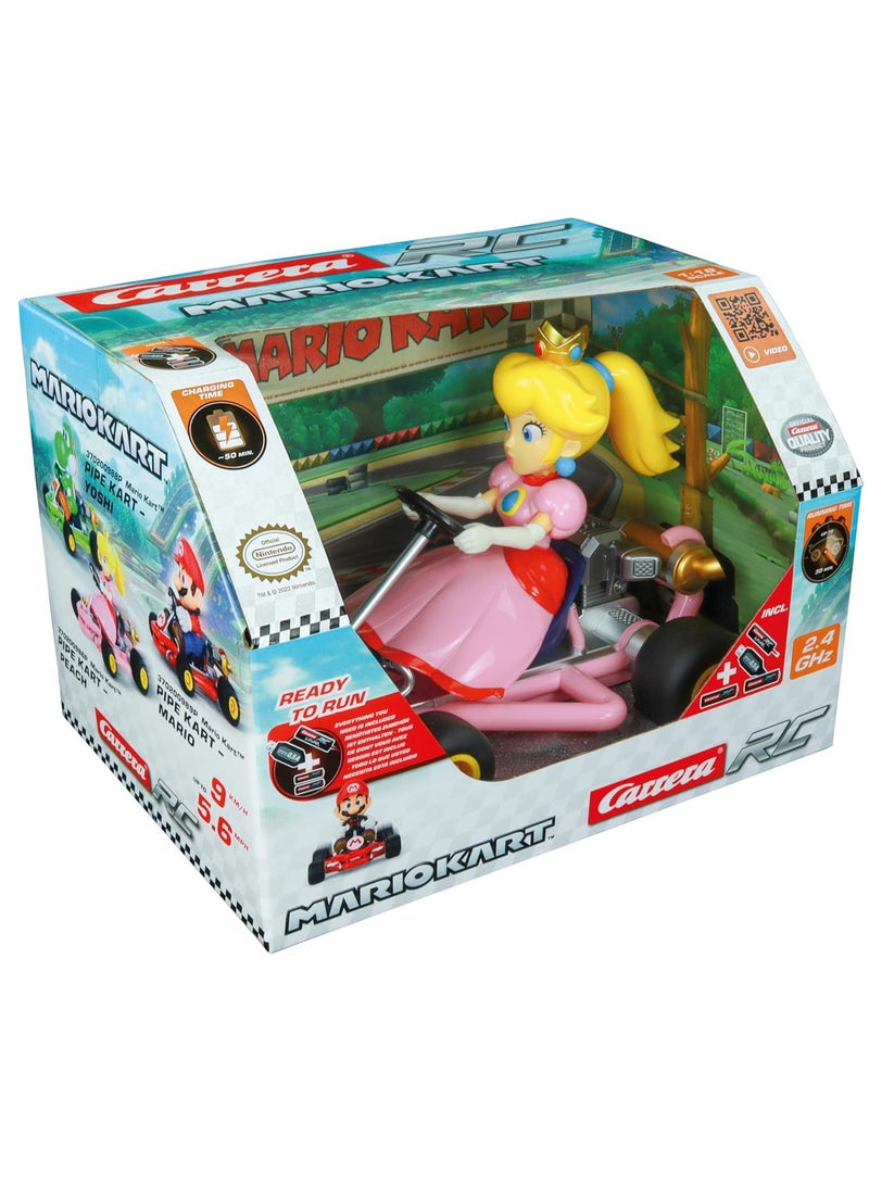 Mario Kart Pipe Kart - Peach Edition | High-Speed Racing Fun | Material : Plastic | Age Group :  6 Years+