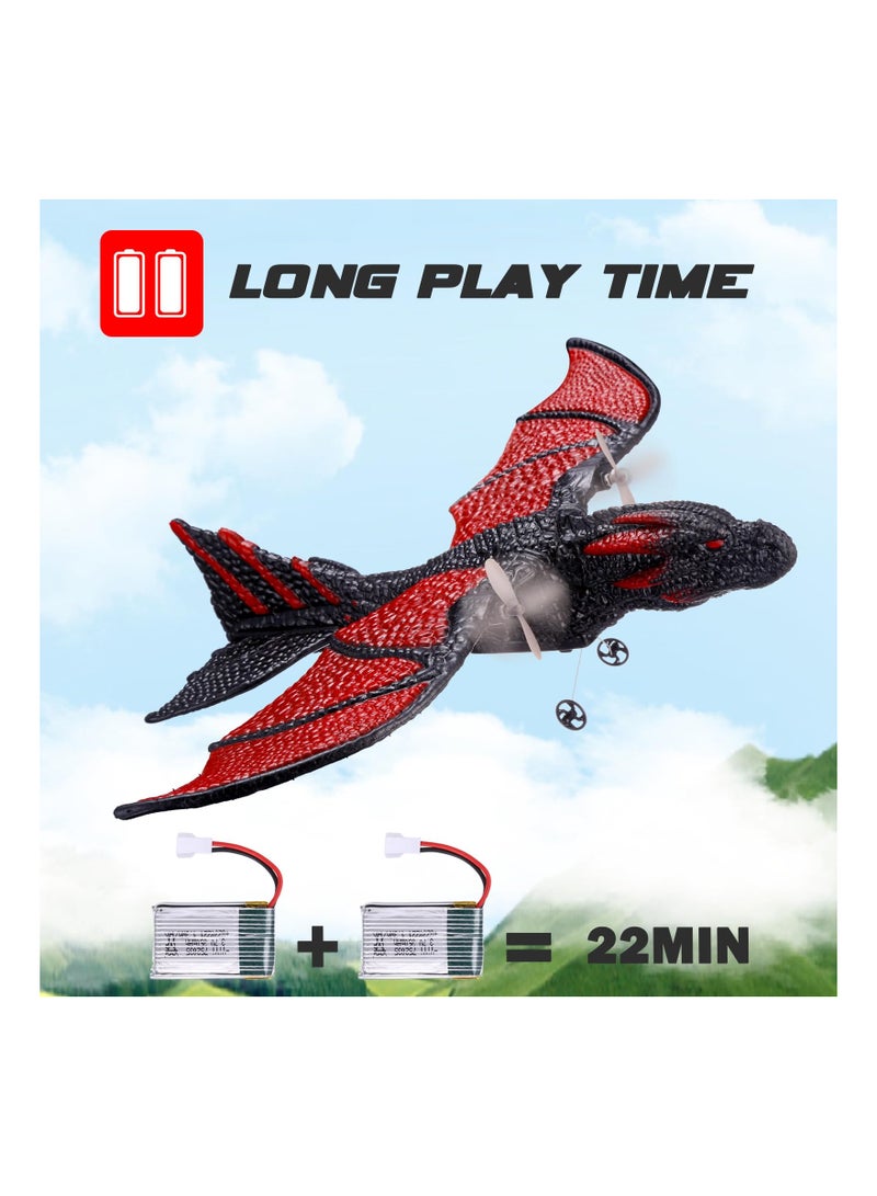 2-Channel 2.4GHz RC Plane for Kids and Adults, Dragon Design Remote Control Airplane with 2 Batteries, Perfect for Family Gatherings, Picnics, and Beginners, Fun for Everyone!