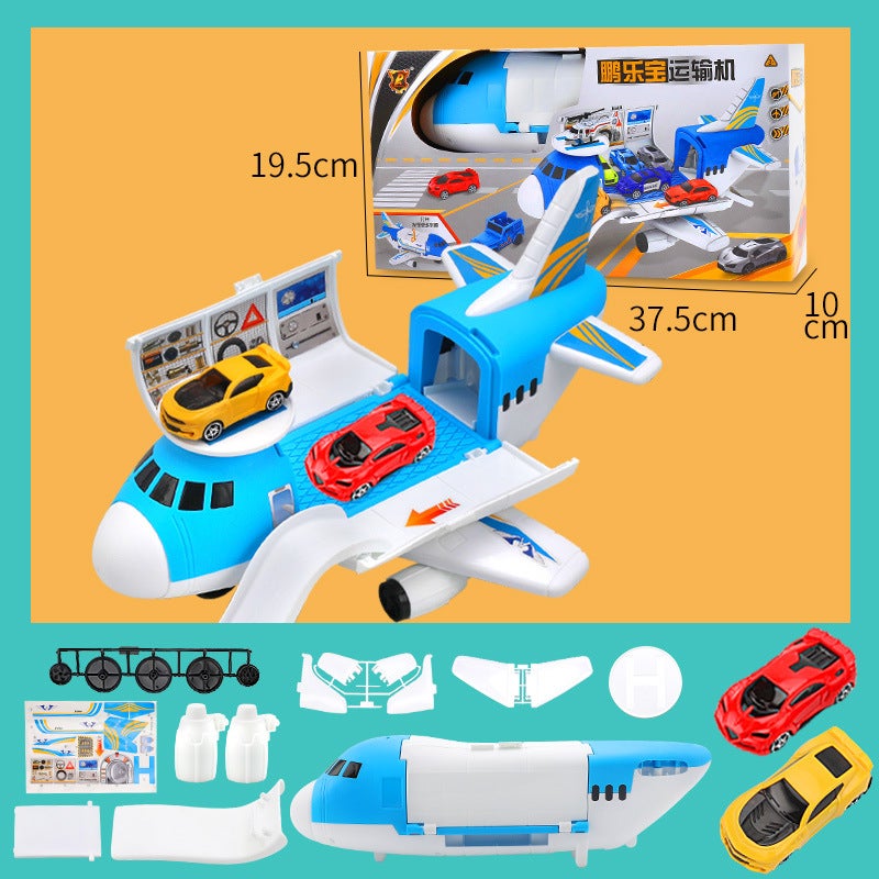 Peng Le Bao 907A Transport Toys Childrens Storage Container Aircraft Aviation Static Model Toys Conveyor including 2 cars