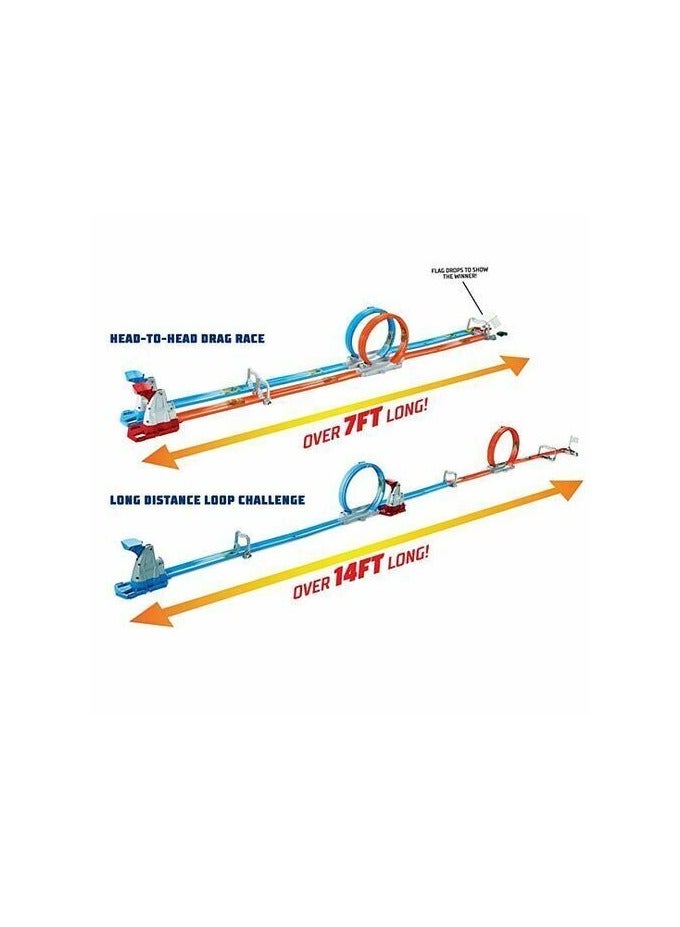 Hot Wheels Double Loop Dash Drag Racing Playset