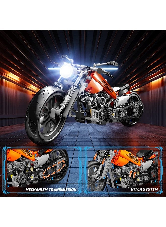 Motorcycle Building Block Set 436 Pcs Collectible Motorcycle Display Model Stem Tech Motorbike Toy Collection Brick Kit Birthday Gift For Adults Kids Boys Ages 6 7 8 9 10 11 12+ Years Old