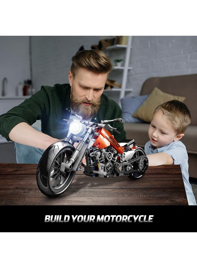 Motorcycle Building Block Set 436 Pcs Collectible Motorcycle Display Model Stem Tech Motorbike Toy Collection Brick Kit Birthday Gift For Adults Kids Boys Ages 6 7 8 9 10 11 12+ Years Old