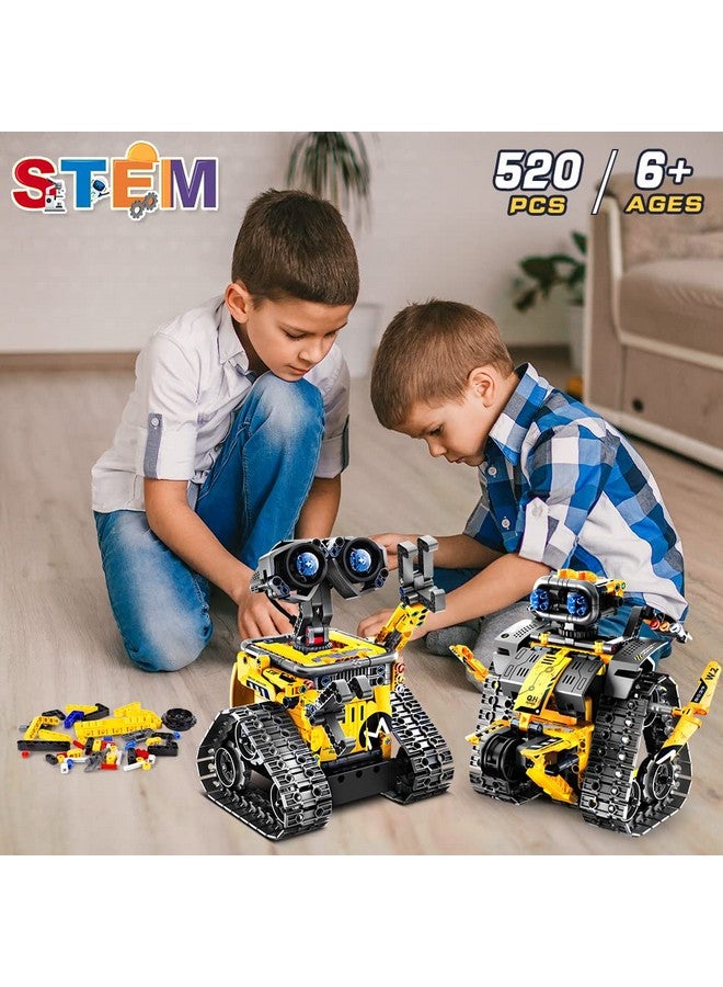 Robot Building Toys For Kids 3 In 1 Remote & App Controlled Building Set ; Rc Wall Robot/Engineer Robot/Mech Dinosaur Stem Toys Gift For Boys Girls Age 6 7 8 9 10 11 12+ Year Old (520 Pcs)