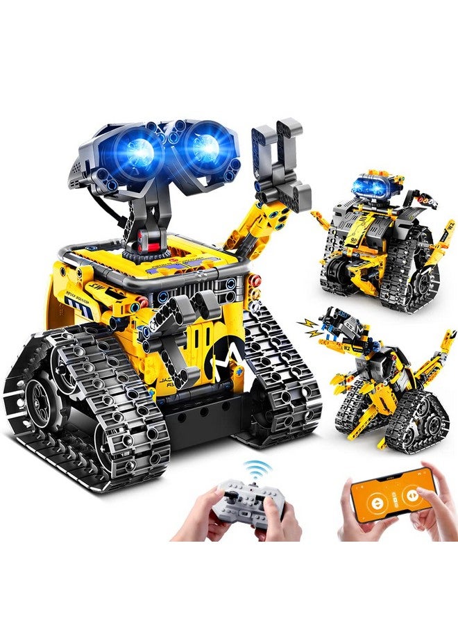 Robot Building Toys For Kids 3 In 1 Remote & App Controlled Building Set ; Rc Wall Robot/Engineer Robot/Mech Dinosaur Stem Toys Gift For Boys Girls Age 6 7 8 9 10 11 12+ Year Old (520 Pcs)