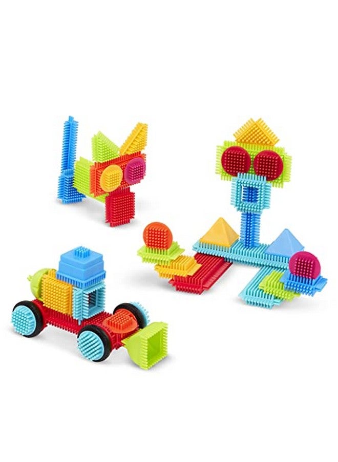 Bristle Blocks Stem Interlocking Building Blocks 50 Pc Playset Reusable Carry Case Developmental Toys For Toddlers & Kids Basic Builder Case 2 Years +