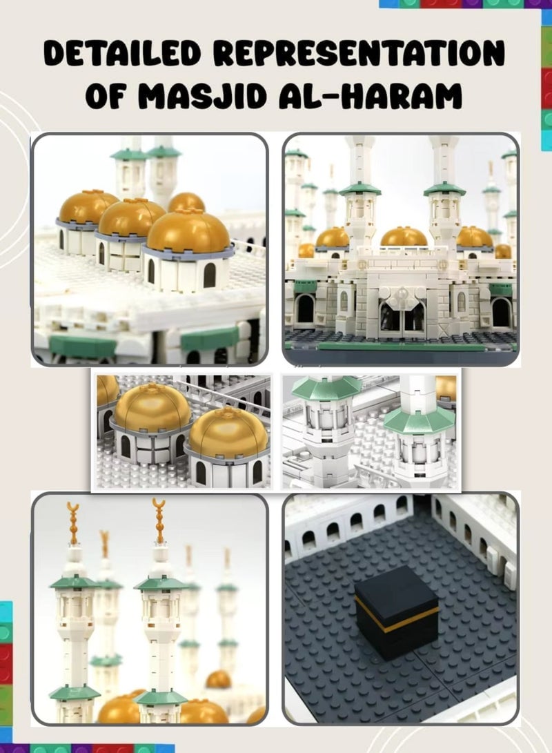 Masjid al-Haram Building Blocks Set - 2291 Pcs The Great Mosque of Mecca Islamic Muslim Educational Block Toys Gift for Kids