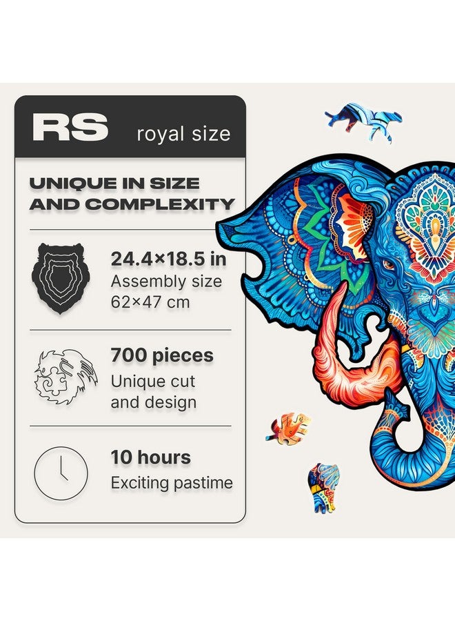 Original Wooden Jigsaw Puzzles - Eternal Elephant, 700 Pcs, Royal Size 24.4