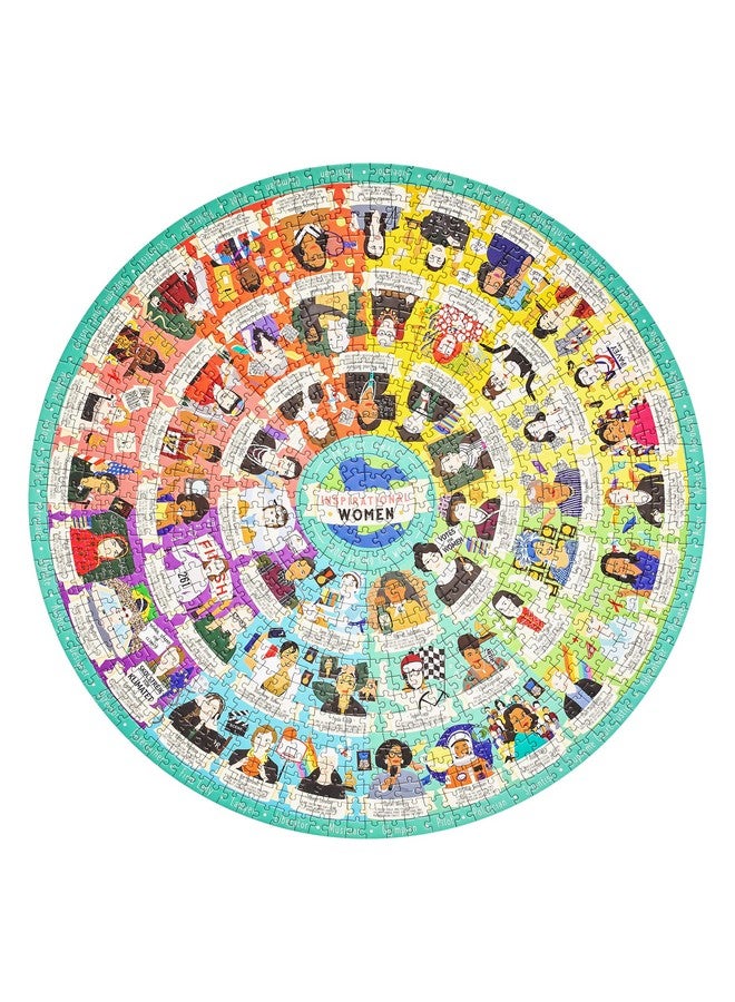 Ridley’S Inspirational Women Feminist Circular Jigsaw Puzzle, 1000-Piece Puzzle - Features 54 Inspirational Feminist Icons, Educational Jigsaw Puzzle For Women, Men And Kids - Makes A Great Gift Idea