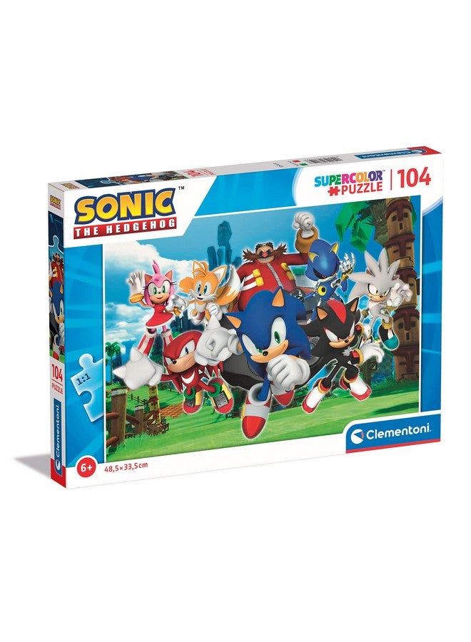 27159 Sonic Supercolor Sonic-104 Pieces-Jigsaw Puzzle For Kids Age 6-Made In Italy, Multi-Coloured