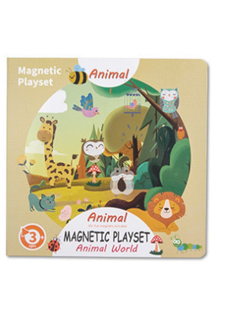 Children'S Book Clip Scene Puzzle Magnetic Animal Series Educational Early Childhood Toys