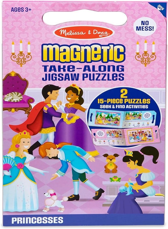 Melissa and Doug Take Along Magnetic Jigsaw Puzzles Travel Toy Princesses