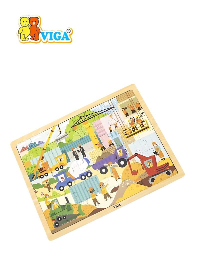 48-Piece Wooden Puzzle - Construction Area 24M+