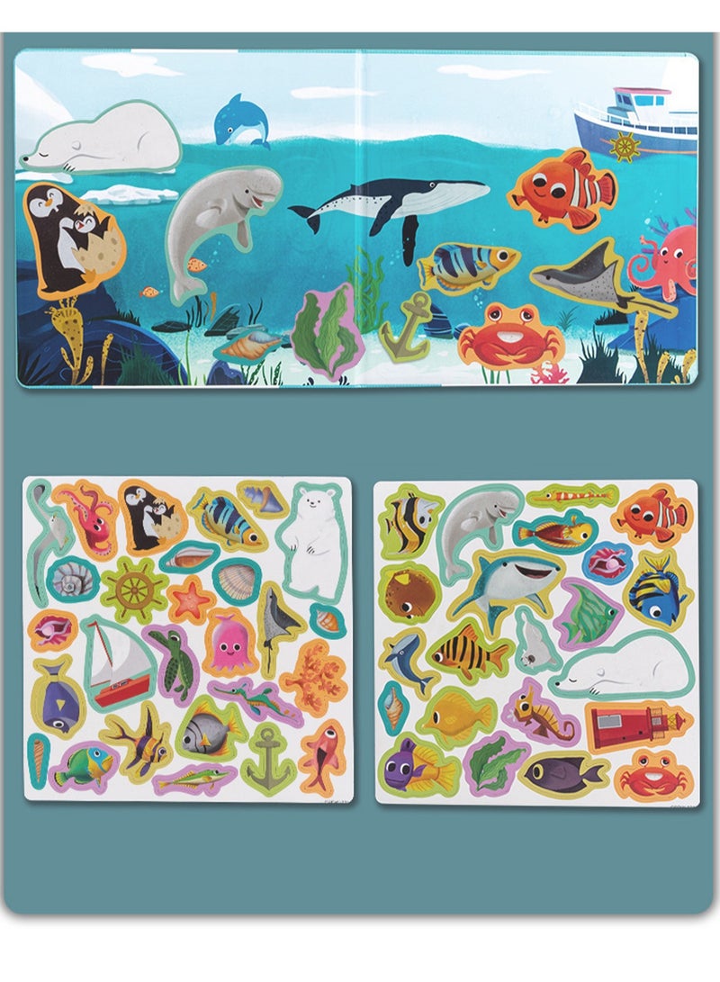 Children'S Book Clip Scene Puzzle Magnetic Ocean Series Educational Early Childhood Toys