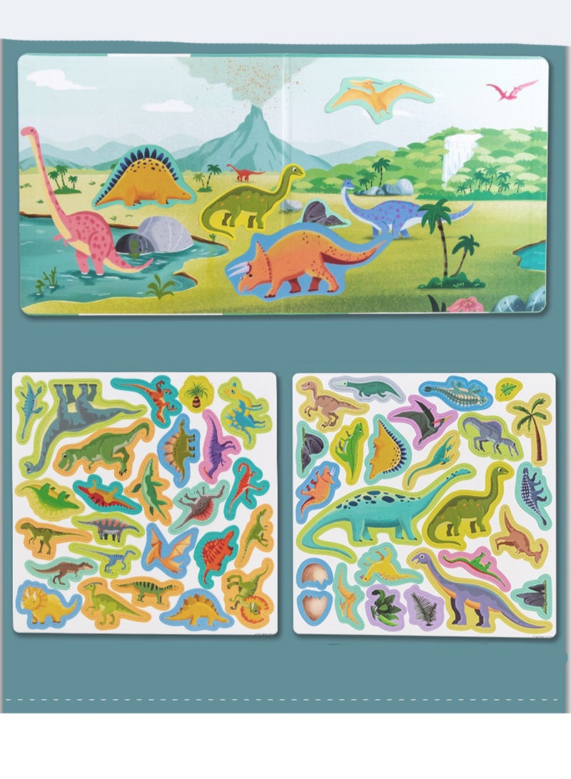 Children'S Book Clip Scene Puzzle Magnetic Dinosaur Series Educational Early Childhood Toys