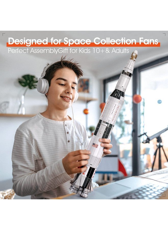 Nasa Apollo Saturn V 3D Puzzles For Adults Kids Space Toys For Boys 5-8 Rocket Ship Building Puzzles For Kids Ages 8-10 12-14 Crafts For Adult Space Exploration Puzzle Model Kit Building, 136 Pieces