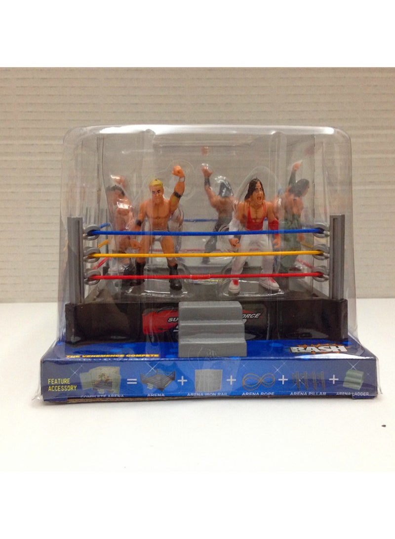 Contains 12 Wrestler Doll Sets And Accessories, Four-Corner Ring Scene Model Toys