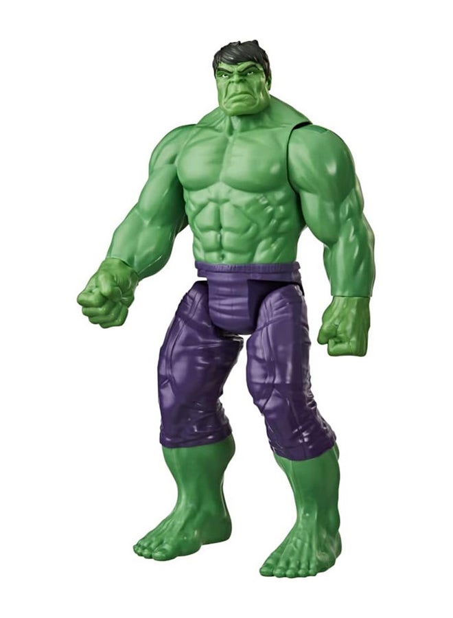 Avengers Marvel Titan Hero Series Blast Gear Deluxe Hulk Action Figure, 12-Inch Toy, Inspired by Marvel Comics, for Kids Ages 4 and Up , Green