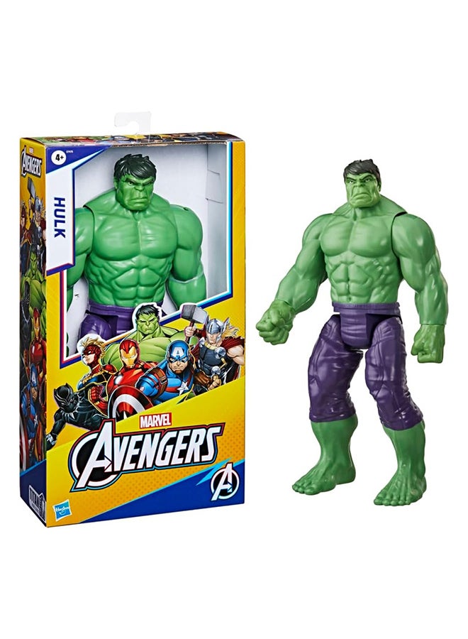 Avengers Marvel Titan Hero Series Blast Gear Deluxe Hulk Action Figure, 12-Inch Toy, Inspired by Marvel Comics, for Kids Ages 4 and Up , Green