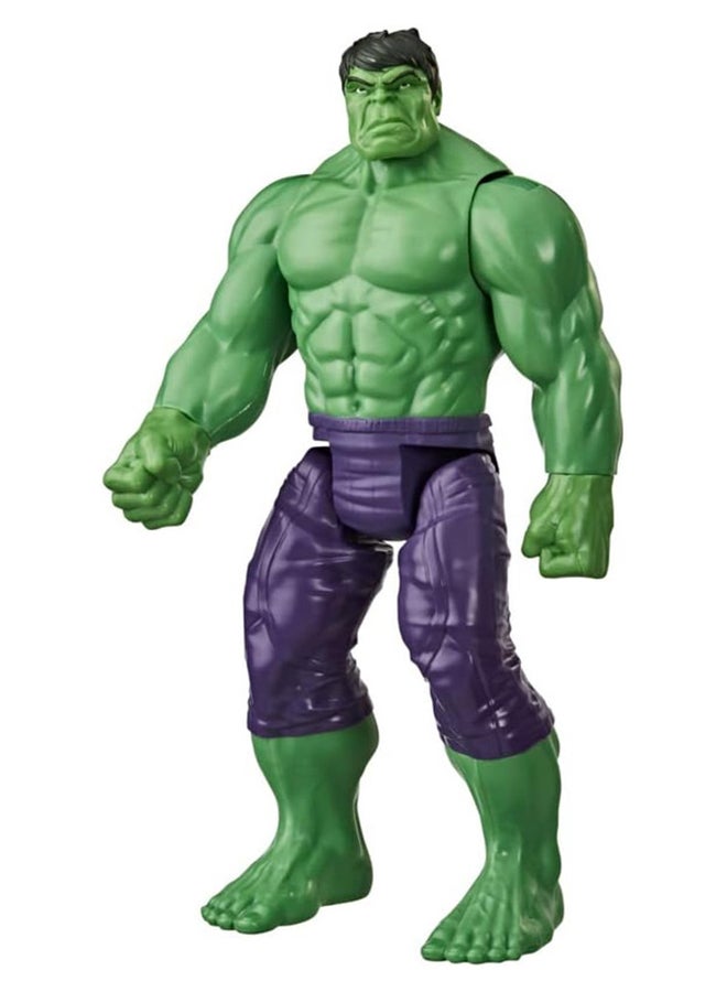 Avengers Marvel Titan Hero Series Blast Gear Deluxe Hulk Action Figure, 12-Inch Toy, Inspired by Marvel Comics, for Kids Ages 4 and Up , Green