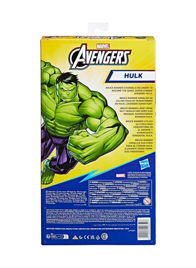 Avengers Marvel Titan Hero Series Blast Gear Deluxe Hulk Action Figure, 12-Inch Toy, Inspired by Marvel Comics, for Kids Ages 4 and Up , Green