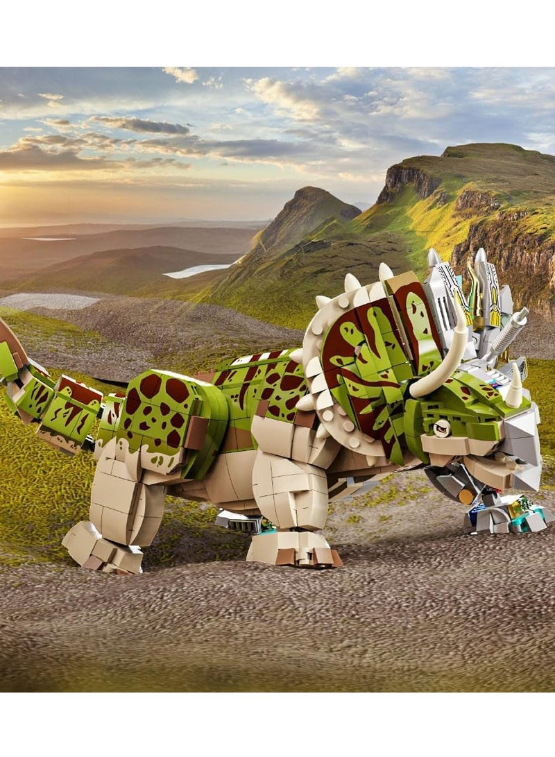 Triceratops Dinosaur Building Set for Adults, 1368 Pieces Compatible with Lego, Perfect Gift for Boys and Dino Lovers