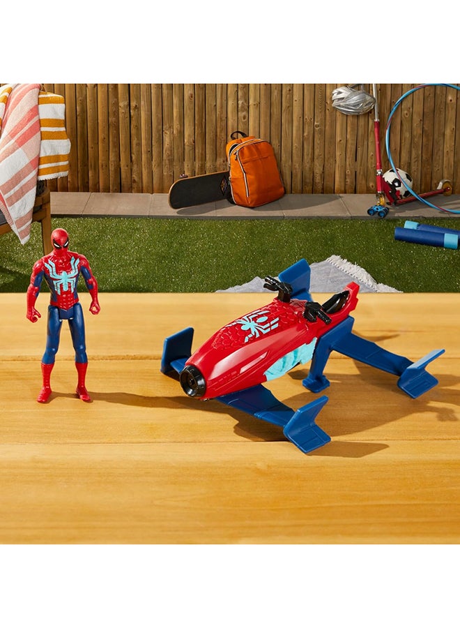 Marvel Epic Hero Series Web Splashers Spider-Man Hydro Jet Blast, 4-Inch Action Figure and Vehicle Playset, Super Hero Toys for Kids 4 and Up