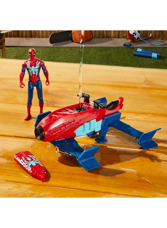 Marvel Epic Hero Series Web Splashers Spider-Man Hydro Jet Blast, 4-Inch Action Figure and Vehicle Playset, Super Hero Toys for Kids 4 and Up