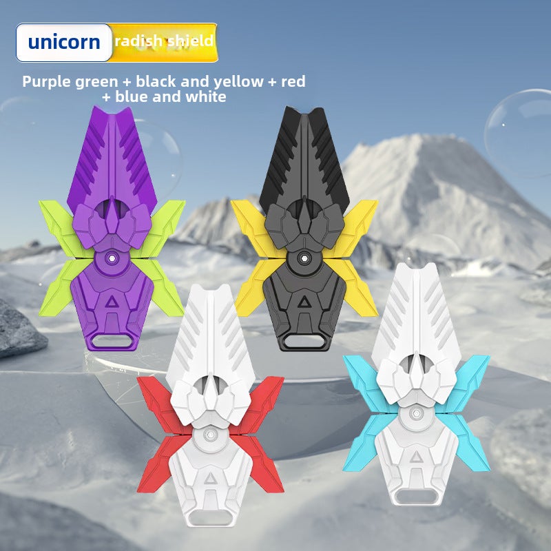 3D Printed Unicorn Carrot Shield Toy [Buy One Get Three] [Purple Green Black Yellow Red White Blue White] Unicorn Radish Shield