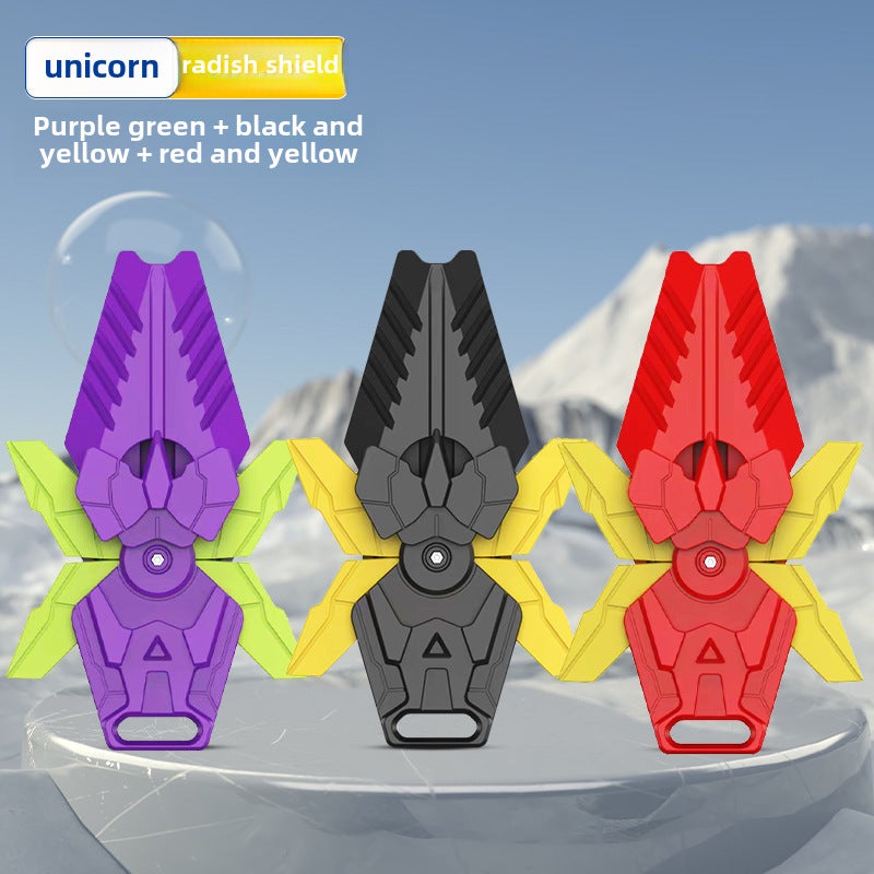 3D Printed Unicorn Carrot Shield Toy [Buy One Get Two] [Purple Green Black Yellow Red Yellow] Unicorn Radish Shield