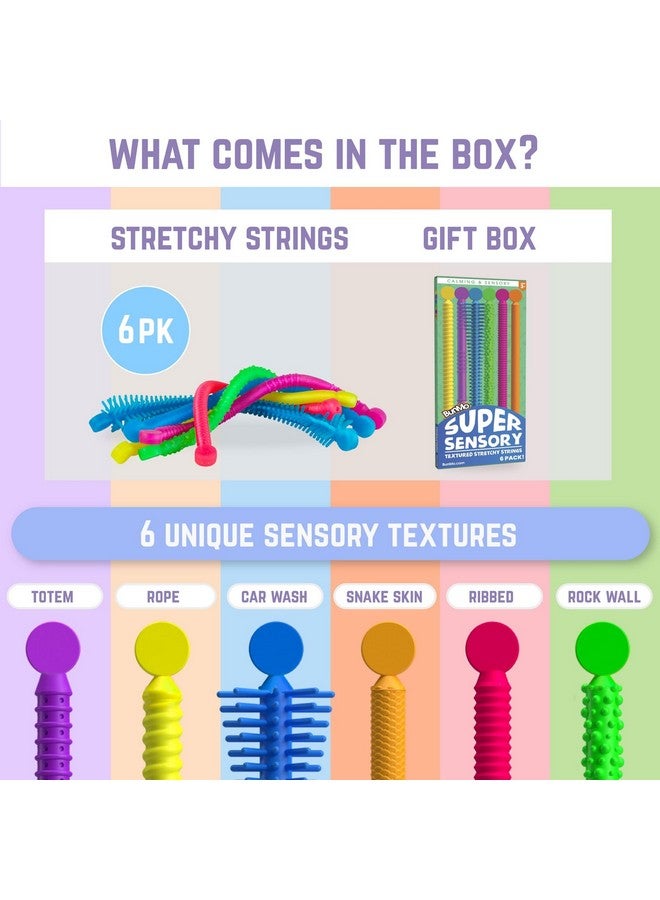 Stretchy Strings | Sensory Toys For Toddlers 1-3 | Stimulating & Addictive Sensory Toys For Kids With Autism | Fidget Toy For Anxiety & Stress Relief | Hours Of Fun For Kids | Super Sensory 6Pk