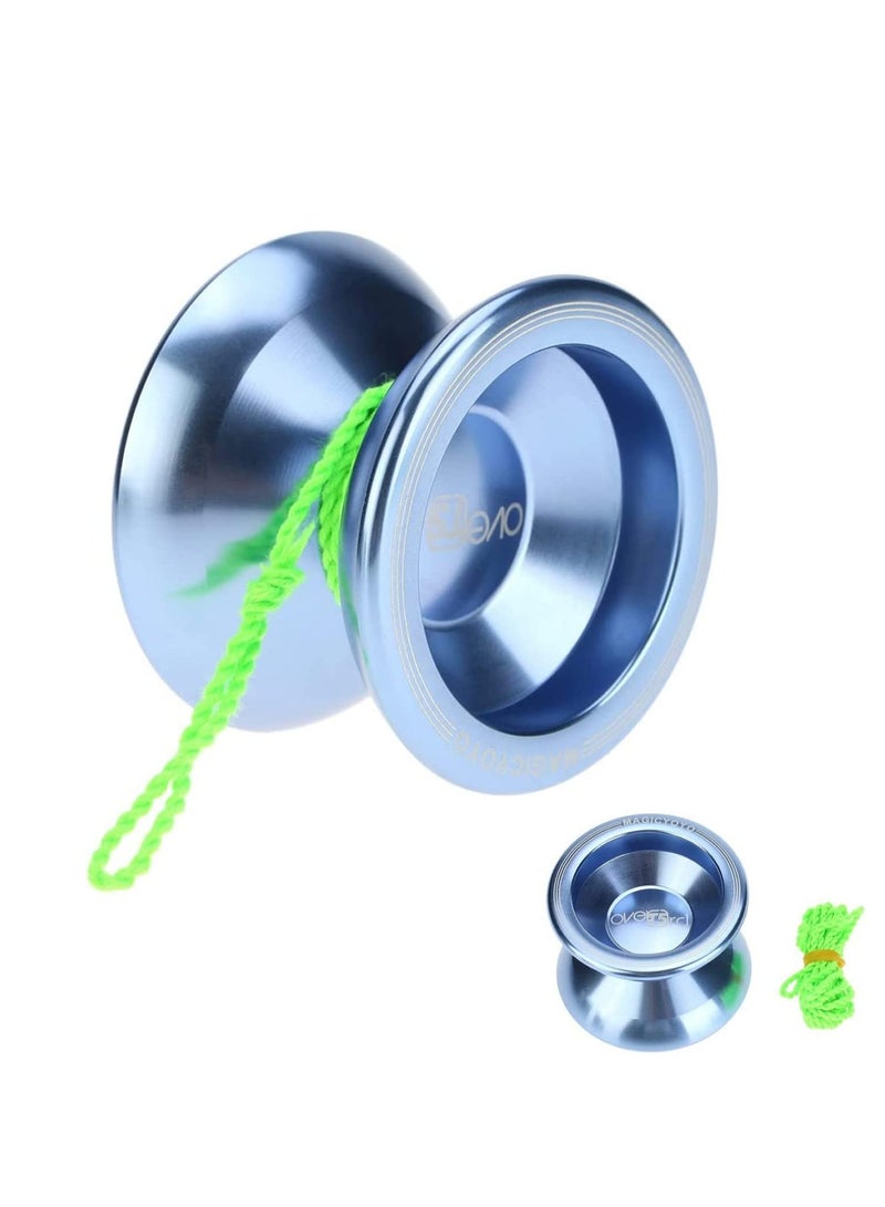 Yoyo T5 Toy, Professional Yoyo T5 Overlord Aluminum Alloy Metal Yoyo 8 Ball KK Bearing with String, Suitable for Entry-Level Yo-Yo Players, Lake Blue