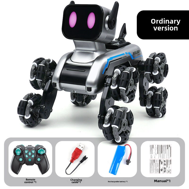 Kids Smart RC Robot Dog Stunt Toy Eight Wheel Stunt Mechanical Dog-Single Control