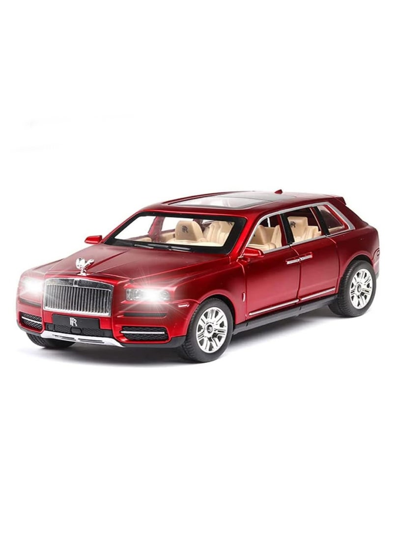 1/24 Red - Cullinan Exquisite Car Model Rolls-Royce Cullinan Model Car, Zinc Alloy Pull Back Toy Car With Sound And Light, Suitable For Kids Boys Girls Gift.