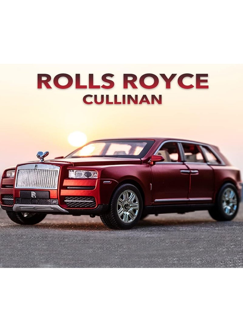 1/24 Red - Cullinan Exquisite Car Model Rolls-Royce Cullinan Model Car, Zinc Alloy Pull Back Toy Car With Sound And Light, Suitable For Kids Boys Girls Gift.